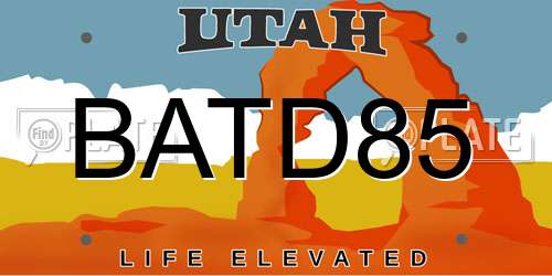 BATD85 Utah License Plate