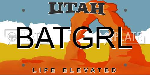 BATGRL Utah License Plate