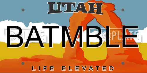 BATMBLE Utah License Plate