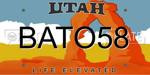 BATO58 Utah License Plate