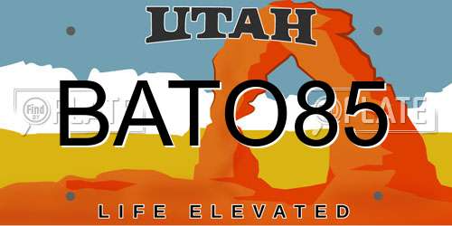 BATO85 Utah License Plate
