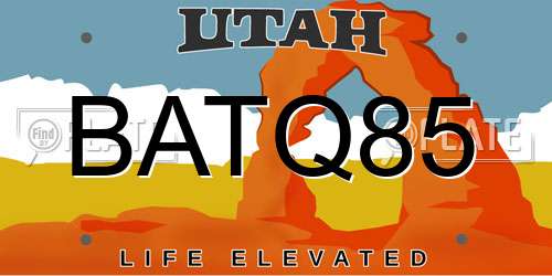 BATQ85 Utah License Plate