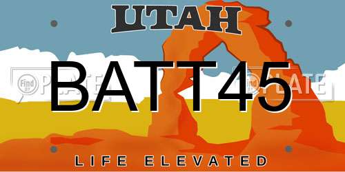 BATT45 Utah License Plate