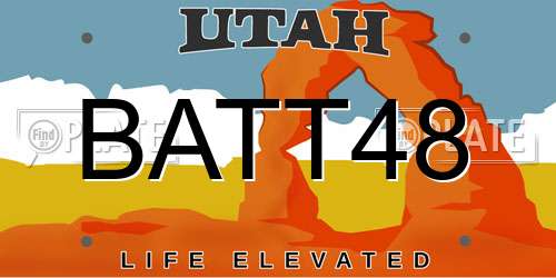 BATT48 Utah License Plate