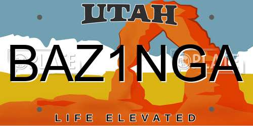 BAZ1NGA Utah License Plate