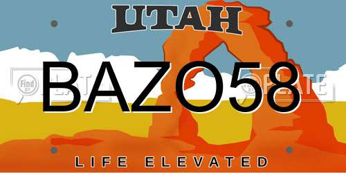 BAZO58 Utah License Plate
