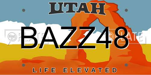 BAZZ48 Utah License Plate