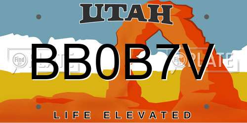 BB0B7V Utah License Plate
