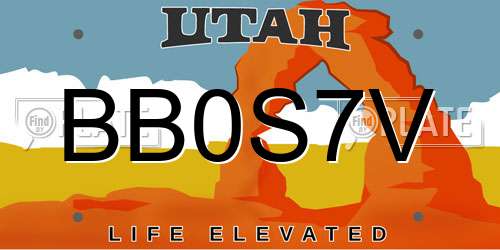 BB0S7V Utah License Plate