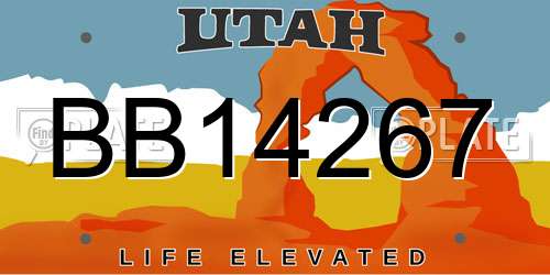 BB14267 Utah License Plate