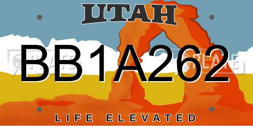 BB1A262 Utah License Plate