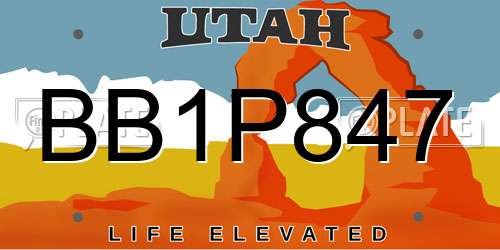 BB1P847 Utah License Plate