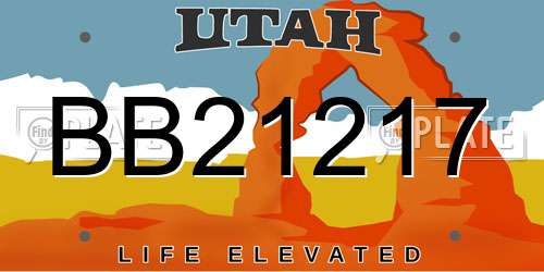 BB21217 Utah License Plate