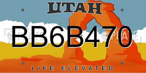 BB6B470 Utah License Plate