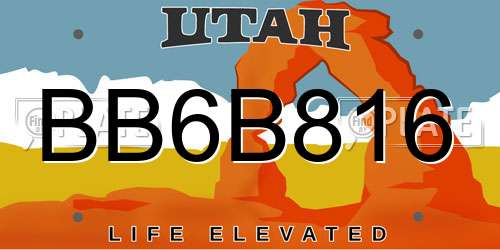 BB6B816 Utah License Plate