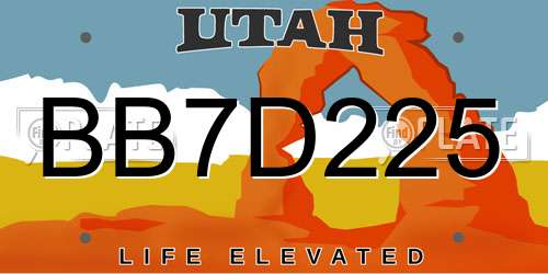 BB7D225 Utah License Plate