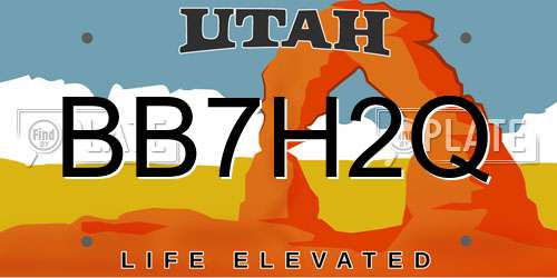 BB7H2Q Utah License Plate