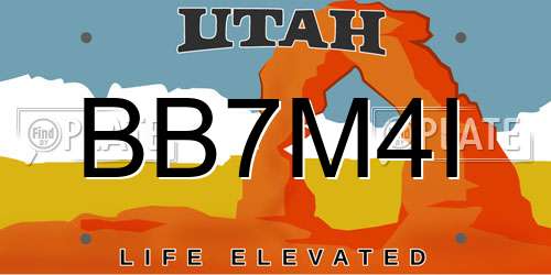 BB7M4I Utah License Plate