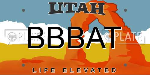 BBBAT Utah License Plate