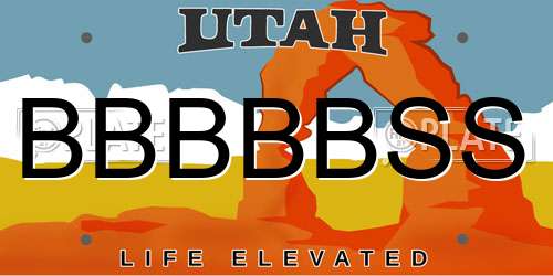 BBBBBSS Utah License Plate