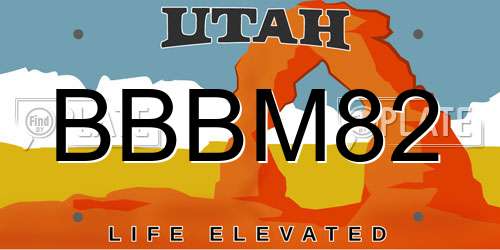 BBBM82 Utah License Plate
