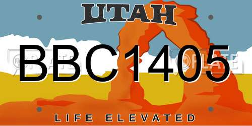 BBC1405 Utah License Plate