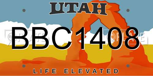 BBC1408 Utah License Plate