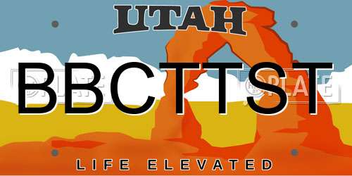 BBCTTST Utah License Plate