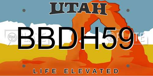 BBDH59 Utah License Plate