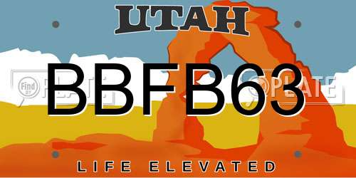 BBFB63 Utah License Plate