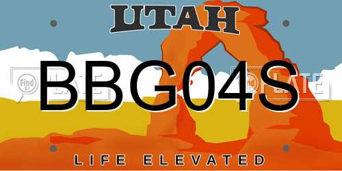 BBG04S Utah License Plate