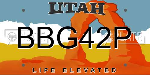 BBG42P Utah License Plate