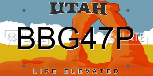 BBG47P Utah License Plate