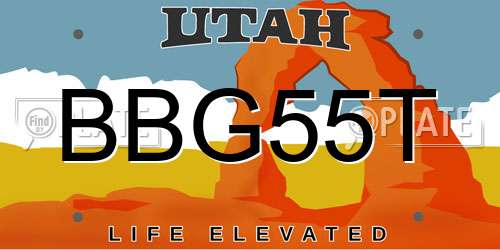 BBG55T Utah License Plate