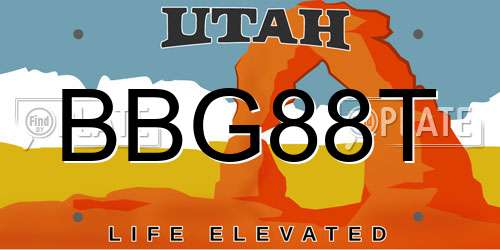 BBG88T Utah License Plate