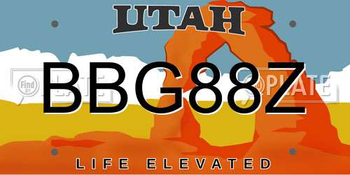 BBG88Z Utah License Plate