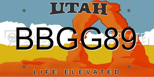 BBGG89 Utah License Plate