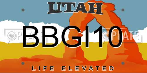 BBGI10 Utah License Plate