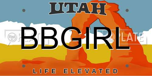 BBGIRL Utah License Plate