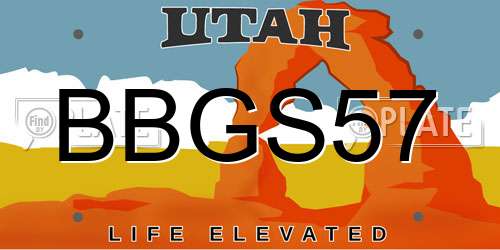 BBGS57 Utah License Plate