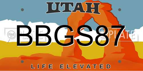 BBGS87 Utah License Plate