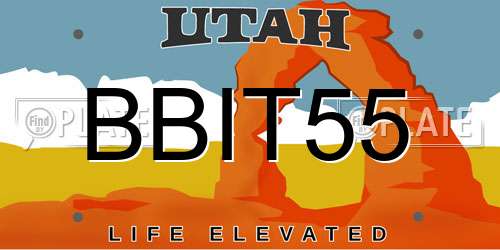 BBIT55 Utah License Plate