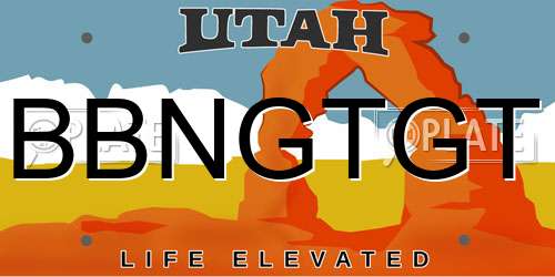 BBNGTGT Utah License Plate
