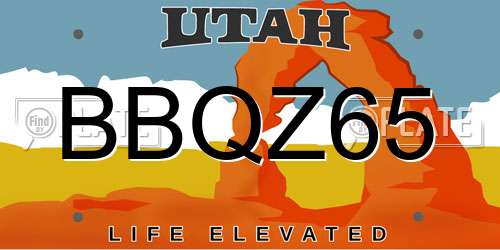 BBQZ65 Utah License Plate