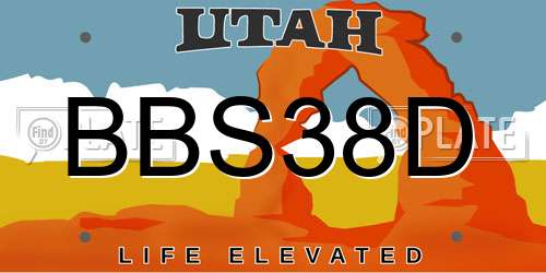 BBS38D Utah License Plate