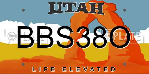 BBS38O Utah License Plate