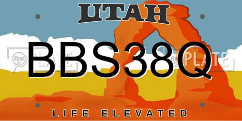 BBS38Q Utah License Plate