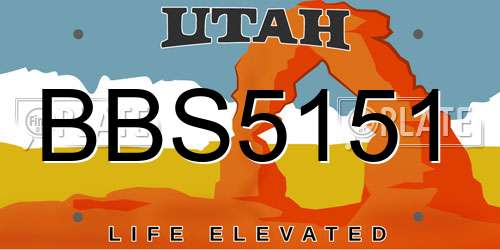 BBS5151 Utah License Plate