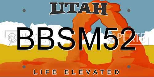BBSM52 Utah License Plate