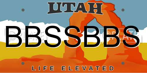 BBSSBBS Utah License Plate